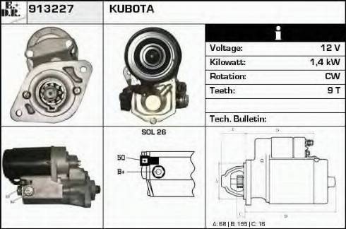 EDR 913227 - Стартер autocars.com.ua