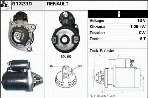 EDR 913230 - Стартер autocars.com.ua