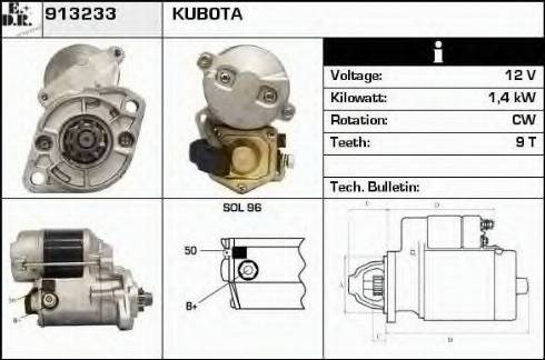 EDR 913233 - Стартер autocars.com.ua