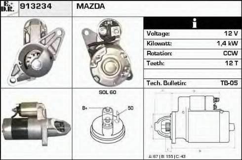 EDR 913234 - Стартер autocars.com.ua