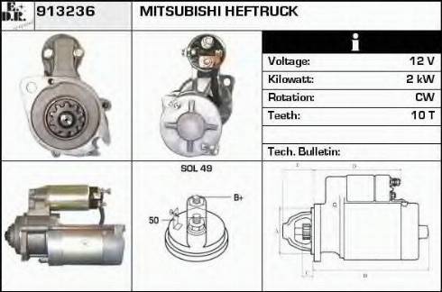 EDR 913236 - Стартер avtokuzovplus.com.ua