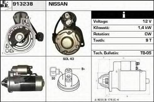 EDR 913238 - Стартер autocars.com.ua