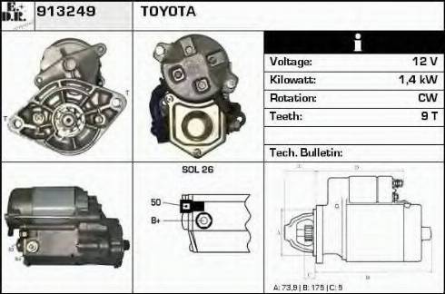 EDR 913249 - Стартер autocars.com.ua