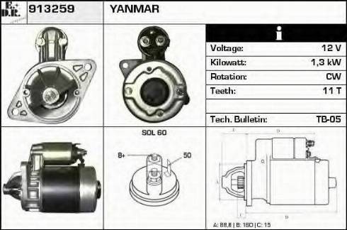 EDR 913259 - Стартер avtokuzovplus.com.ua