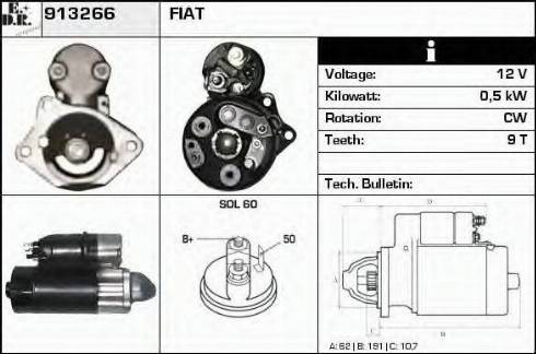 EDR 913266 - Стартер autocars.com.ua