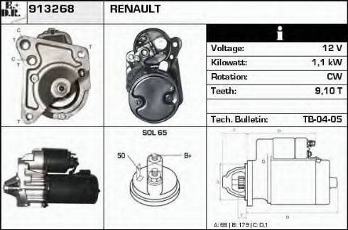 EDR 913268 - Стартер autocars.com.ua