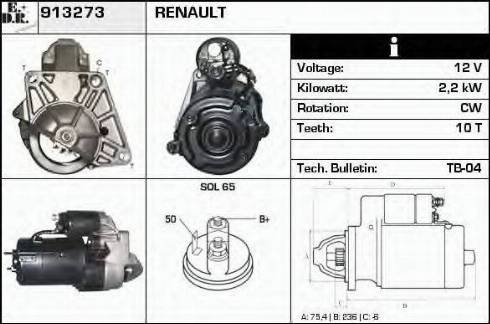 EDR 913273 - Стартер autocars.com.ua