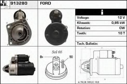 EDR 913280 - Стартер autocars.com.ua