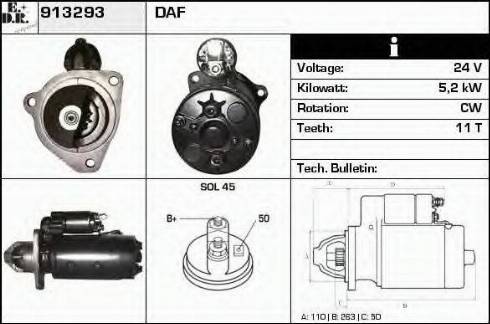 EDR 913293 - Стартер avtokuzovplus.com.ua