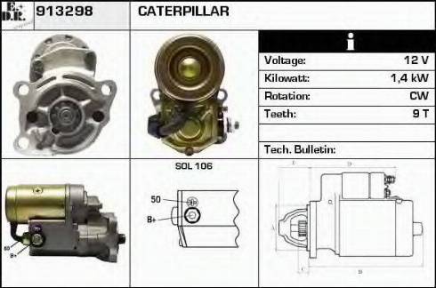 EDR 913298 - Стартер avtokuzovplus.com.ua