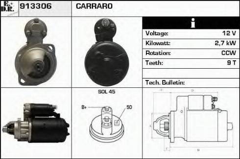 EDR 913306 - Стартер autocars.com.ua