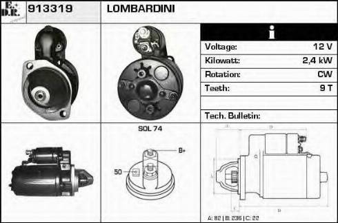 EDR 913319 - Стартер autocars.com.ua