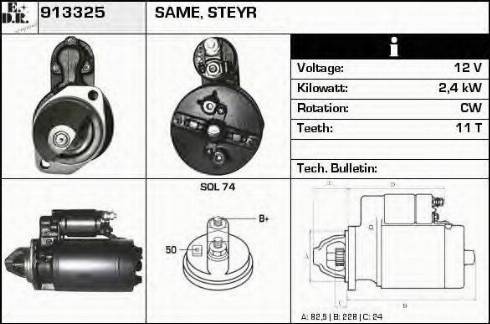 EDR 913325 - Стартер avtokuzovplus.com.ua