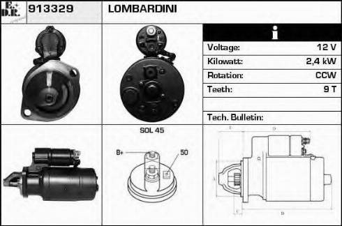 EDR 913329 - Стартер autocars.com.ua