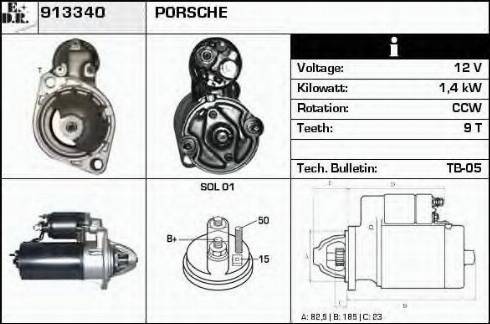 EDR 913340 - Стартер autocars.com.ua