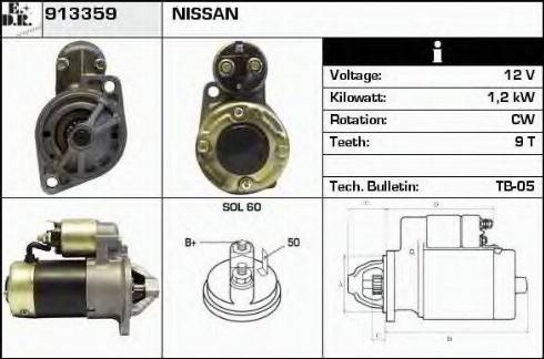 EDR 913359 - Стартер autocars.com.ua