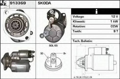 EDR 913369 - Стартер autocars.com.ua