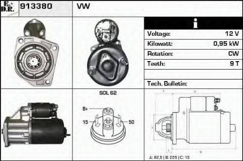 EDR 913380 - Стартер avtokuzovplus.com.ua