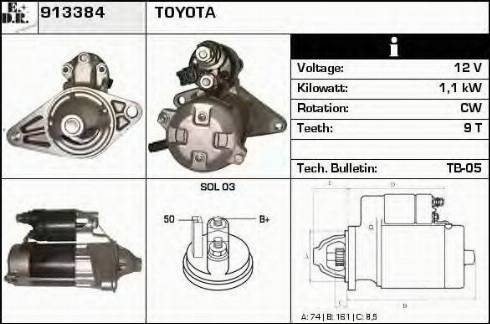 EDR 913384 - Стартер autocars.com.ua