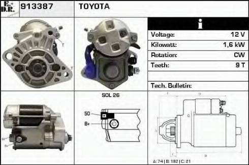 EDR 913387 - Стартер autocars.com.ua