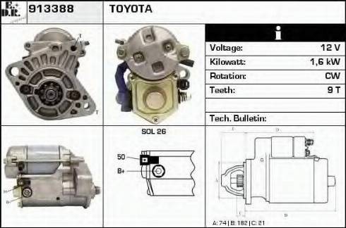 EDR 913388 - Стартер autocars.com.ua