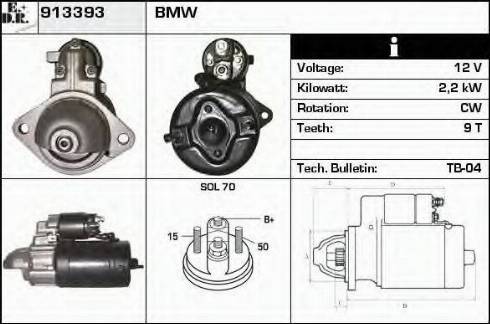 EDR 913393 - Стартер autocars.com.ua