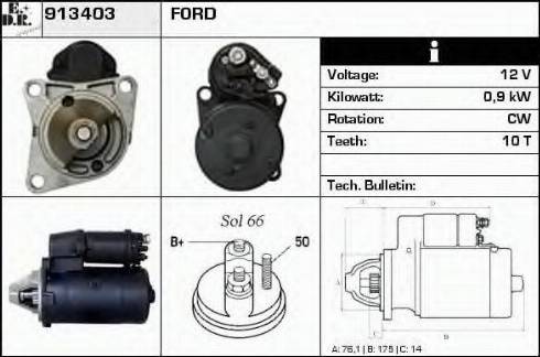 EDR 913403 - Стартер autocars.com.ua