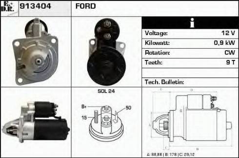 EDR 913404 - Стартер autocars.com.ua