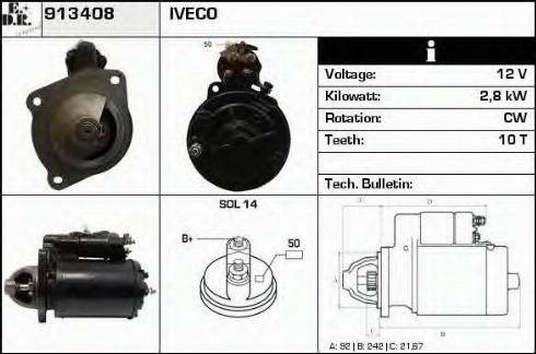 EDR 913408 - Стартер autocars.com.ua