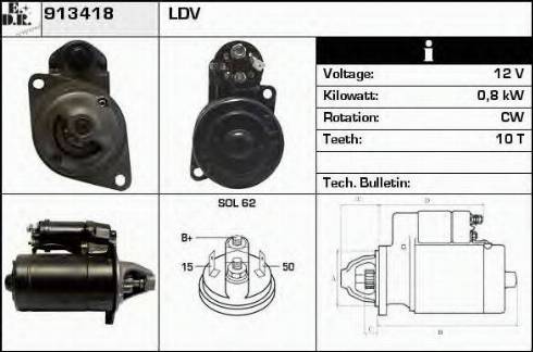 EDR 913418 - Стартер autocars.com.ua