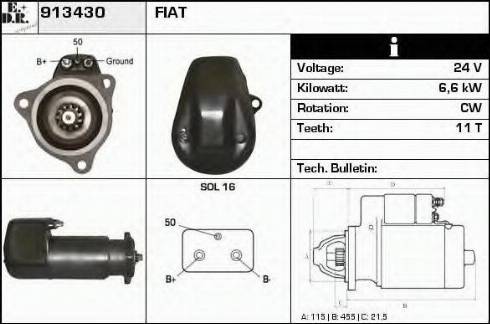 EDR 913430 - Стартер autocars.com.ua