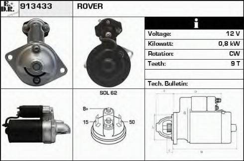 EDR 913433 - Стартер autocars.com.ua