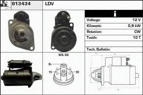 EDR 913434 - Стартер autocars.com.ua