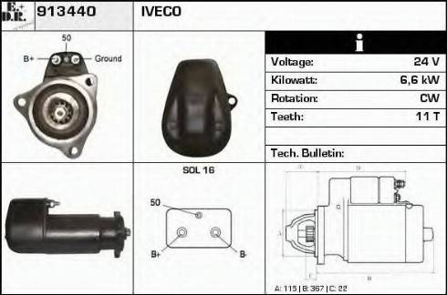 EDR 913440 - Стартер avtokuzovplus.com.ua