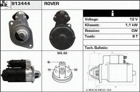 EDR 913444 - Стартер autocars.com.ua