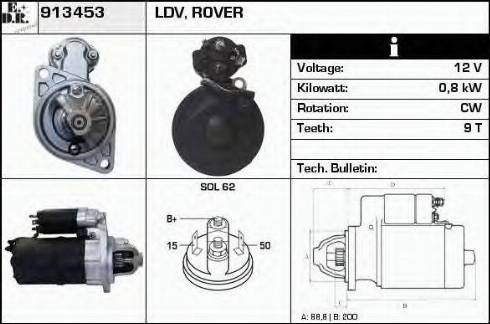 EDR 913453 - Стартер autocars.com.ua