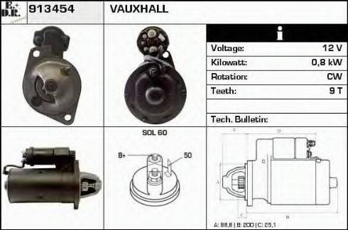 EDR 913454 - Стартер autocars.com.ua