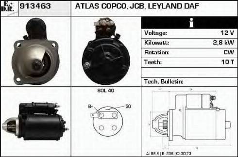 EDR 913463 - Стартер avtokuzovplus.com.ua