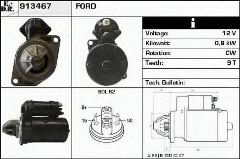 EDR 913467 - Стартер autocars.com.ua