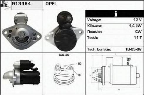 EDR 913484 - Стартер autocars.com.ua