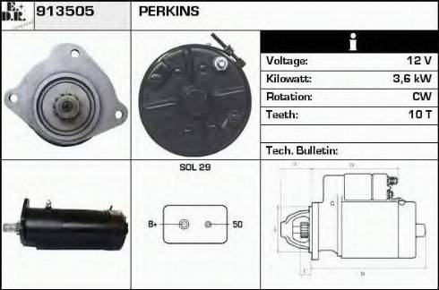 EDR 913505 - Стартер autocars.com.ua