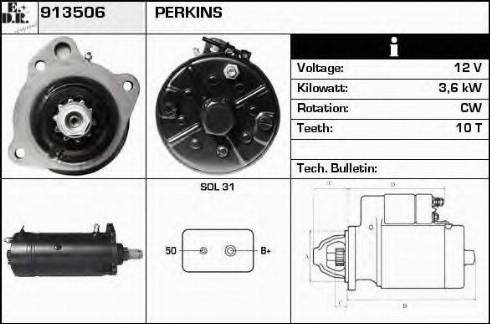 EDR 913506 - Стартер autocars.com.ua