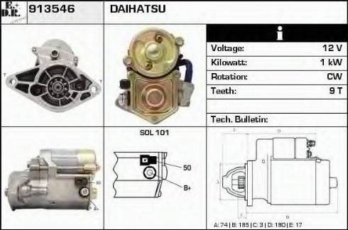 EDR 913546 - Стартер autocars.com.ua