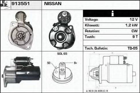 EDR 913551 - Стартер autocars.com.ua