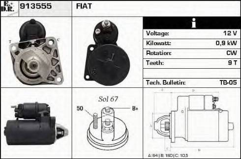 EDR 913555 - Стартер autocars.com.ua