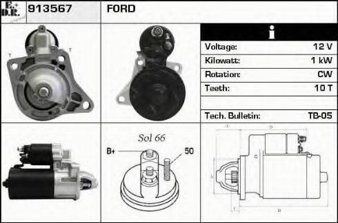 EDR 913567 - Стартер autocars.com.ua