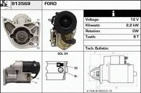 EDR 913569 - Стартер autocars.com.ua