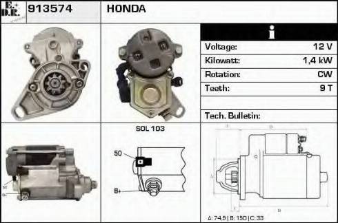 EDR 913574 - Стартер avtokuzovplus.com.ua