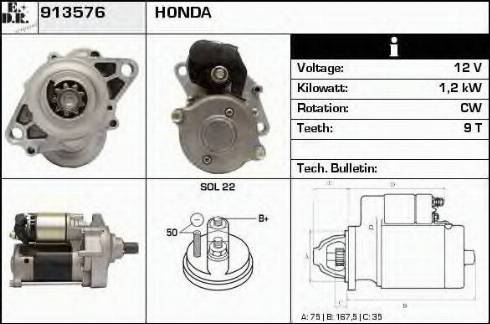 EDR 913576 - Стартер autocars.com.ua