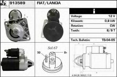 EDR 913589 - Стартер autocars.com.ua